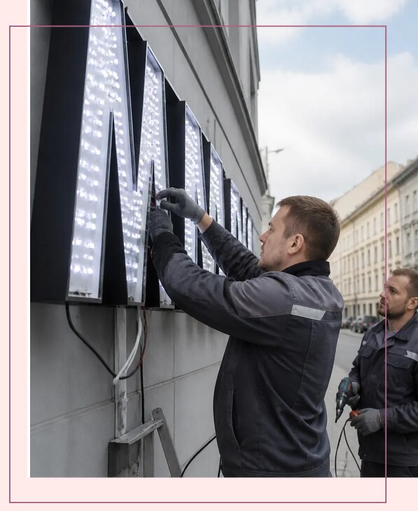 Изготовление и монтаж светодиодных LED вывесок в Гудермесе