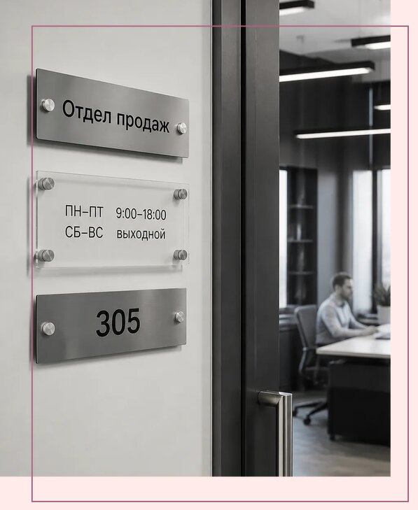 Офисные таблички на дверь в Гудермесе по цене от 5021 р. | Аванза-Гдр